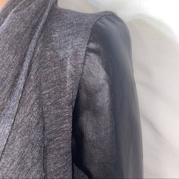 Sweet Rain brand open front moto/jacket cardigan SZ S gray black waterfall front - Picture 5 of 11